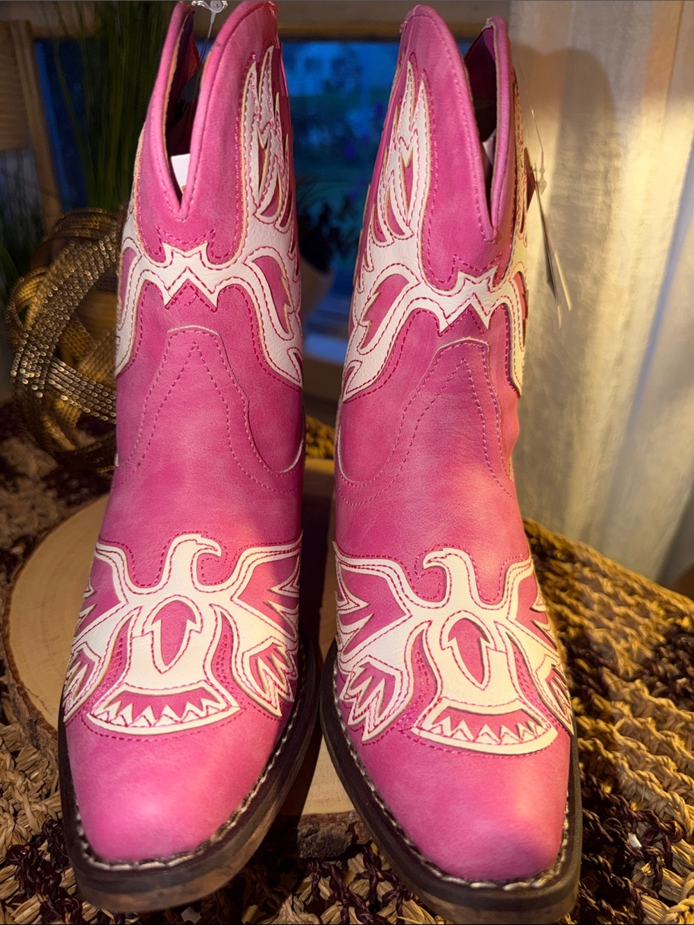 Roper Amelia Pink Eagle Western Cowgirl Boots Women’s Size 6 NWT